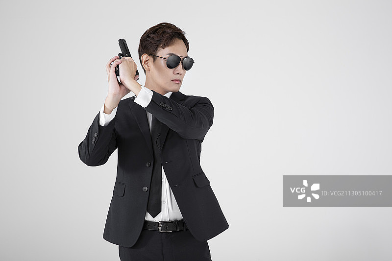 亚洲男女保安合影085图片素材