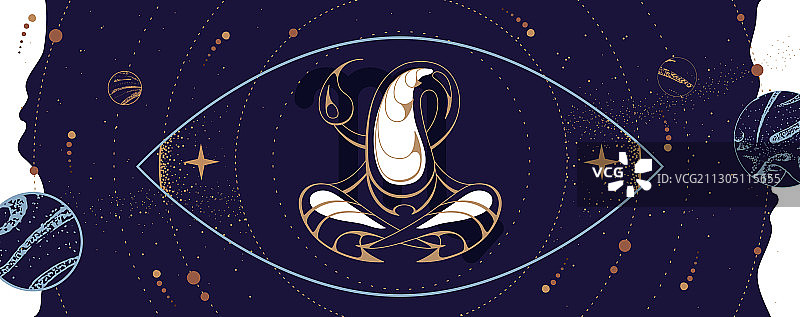 带有天蝎座占星符号的巫术卡片图片素材