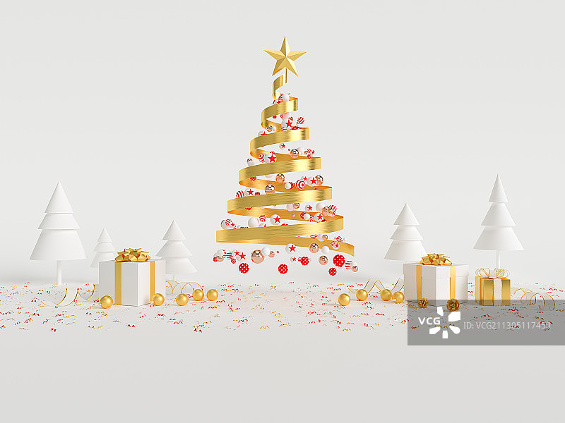 三维渲染的圣诞节产品展示平台图片素材