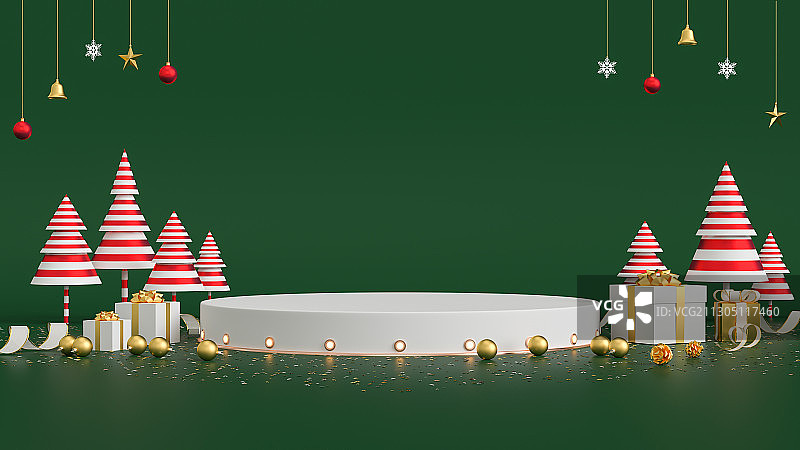 三维渲染的圣诞节产品展示平台图片素材