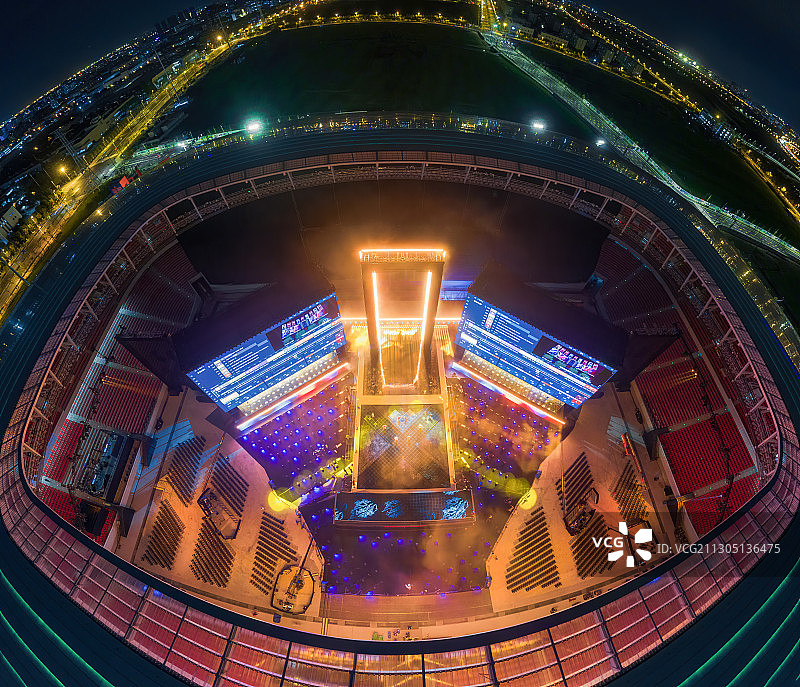 上海上港足球场城市天际线英雄联盟航拍图片素材