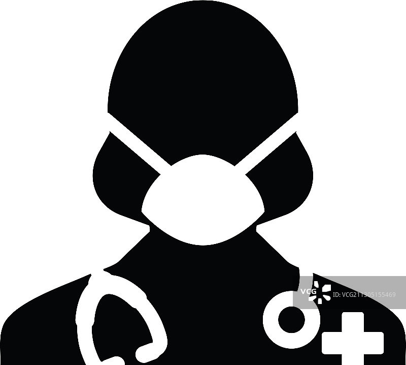 戴外科口罩的女护士图标图片素材