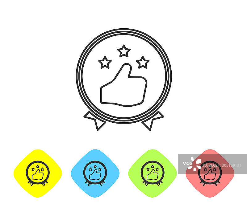 灰色线条消费者或客户产品评级图标图片素材