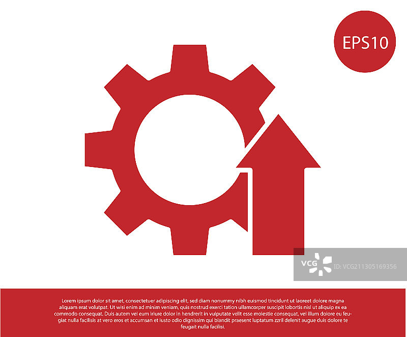 红色箭头增长齿轮商业图标图片素材