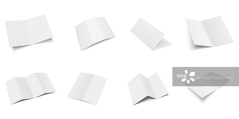 空白三折页宣传册样机图片素材