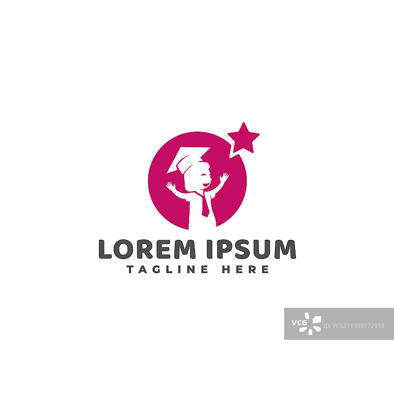 儿童毕业学士服与星星图片素材