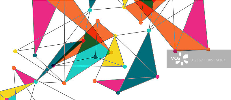 线点连接三角技术图片素材