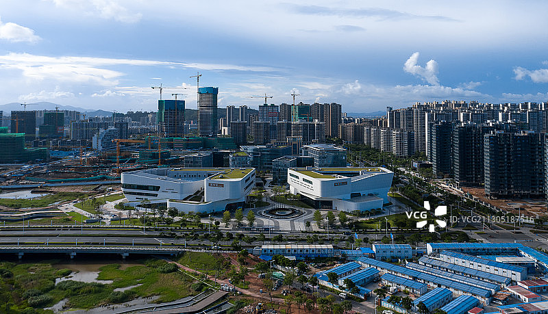 珠海金湾航空新城航拍图片素材