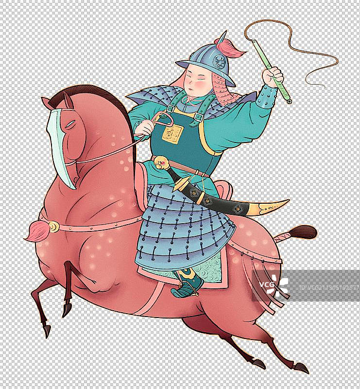 古代骑马的将军插画图片素材