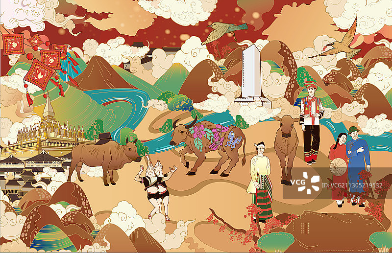 牛年矢量插画图片素材