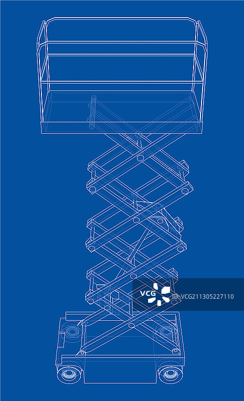 剪叉式升降机概念轮廓图片素材