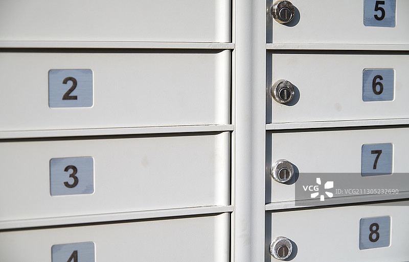 公寓租户邮箱群特写图片素材