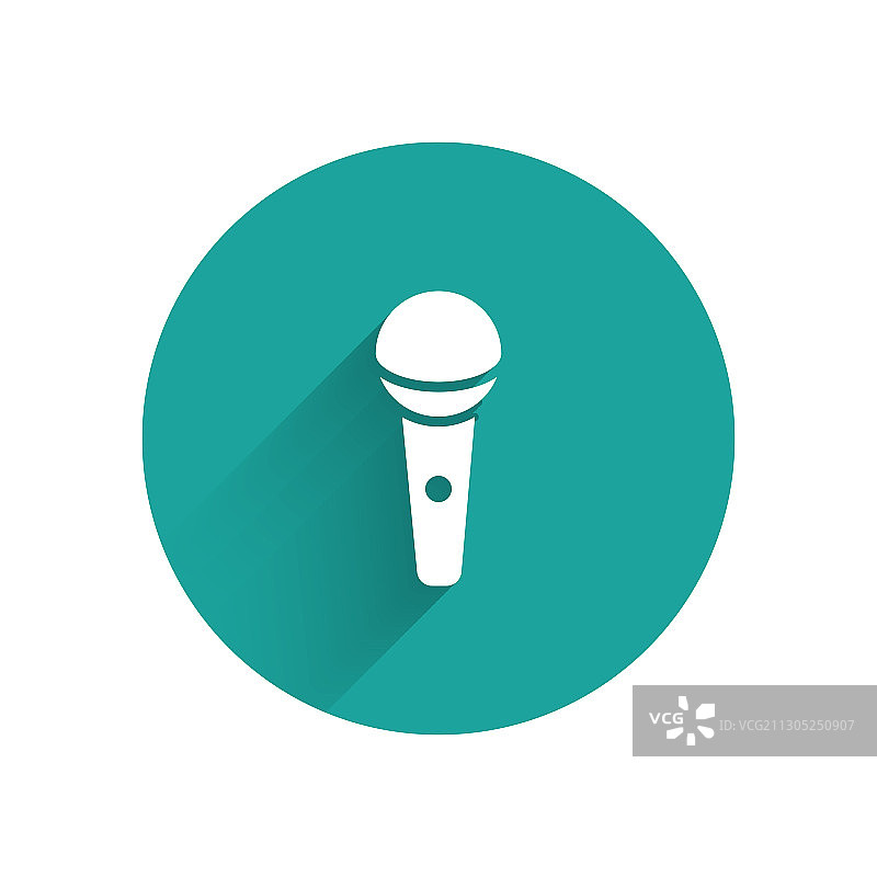 带长阴影的白色麦克风图标图片素材