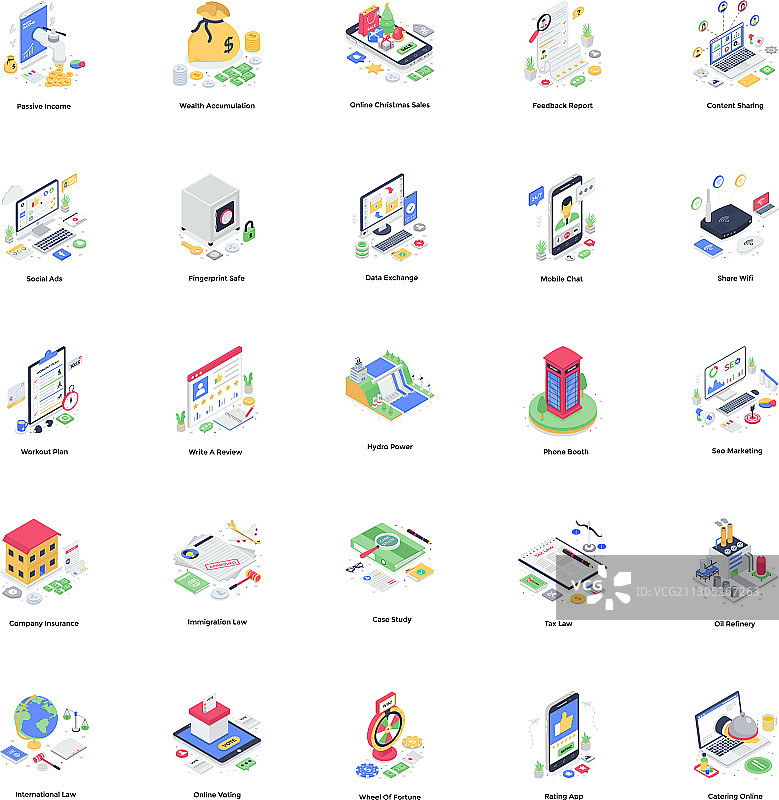网上银行2.5D素材包图片素材