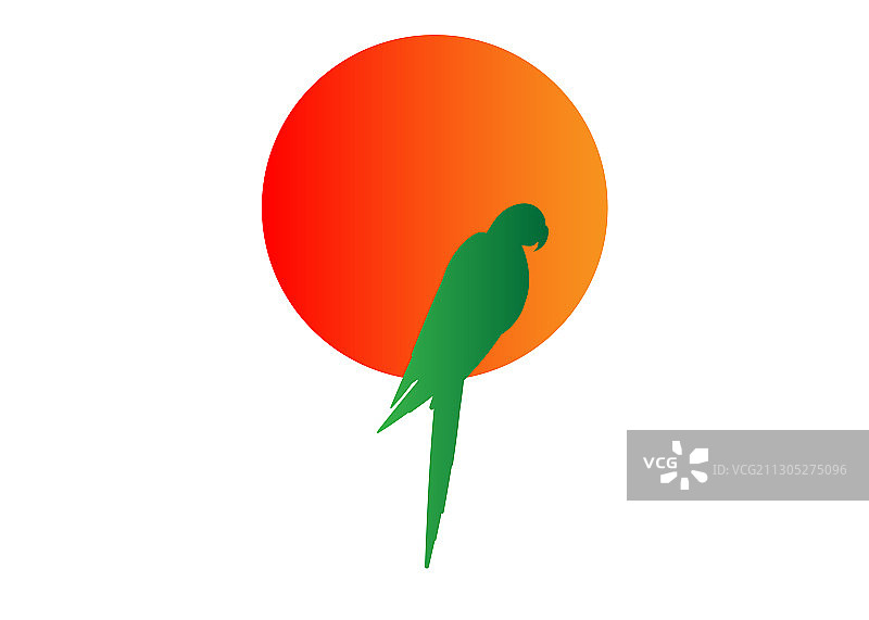 金刚鹦鹉日落标志设计图片素材