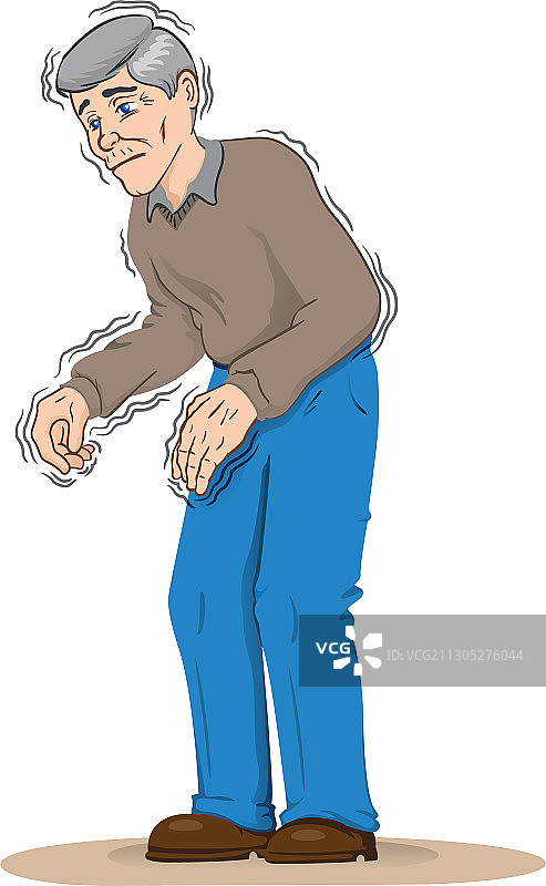 患帕金森症的老年人图片素材