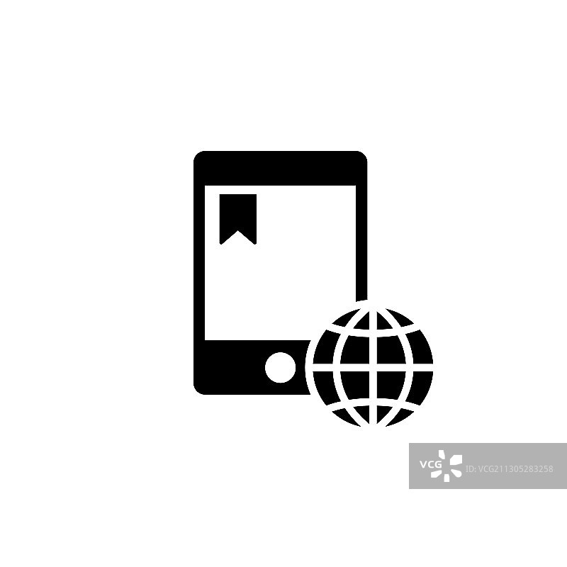 在线学习全球教育黑色简约图标图片素材