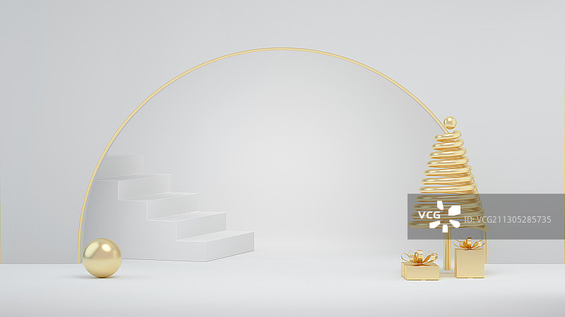 抽象白色几何空间场景三维渲染图片素材