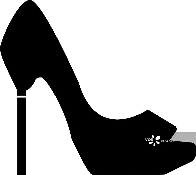 白色背景上的高跟鞋图标图片素材