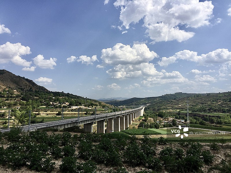 甘肃定西渭源境内的兰渝铁路图片素材