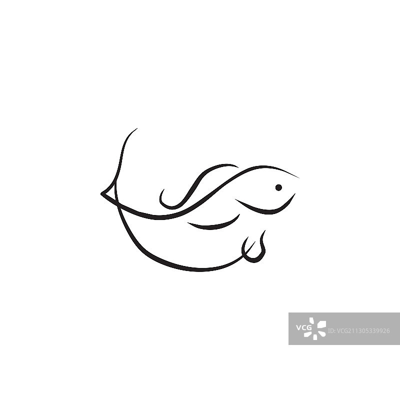 锦鲤标志图标设计模板图片素材