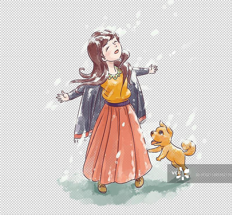 冬天里的女孩图片素材