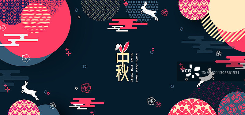 具有传统风格的抽象卡片banner设计图片素材