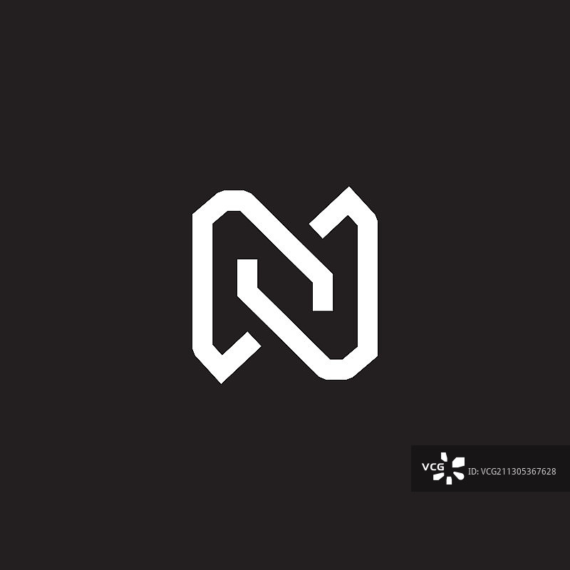 简约N字母首字母logo设计图片素材