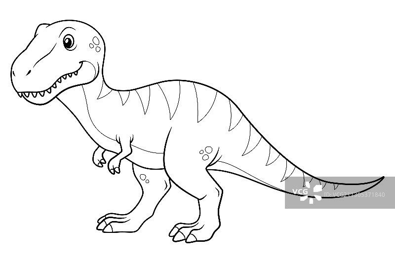 卡通黑白霸王龙图片素材