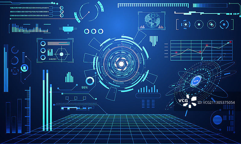 抽象科技UI未来HUD概念图片素材