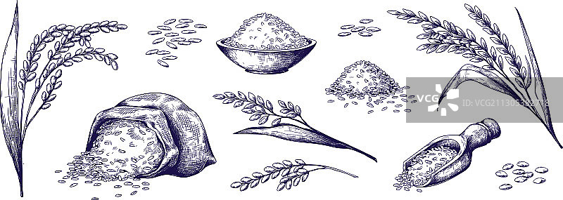 袋装有机大米谷物图片素材