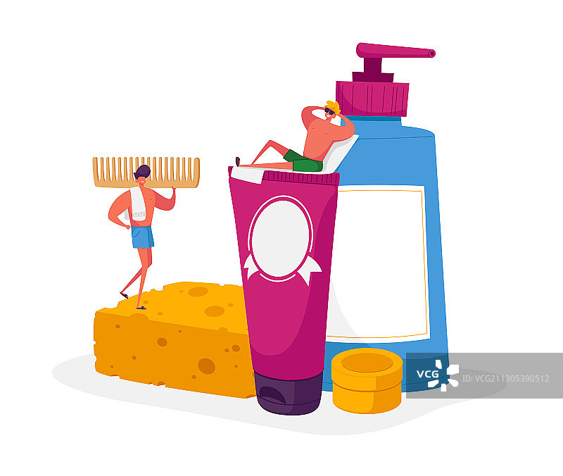 浴室里的人物概念图片素材