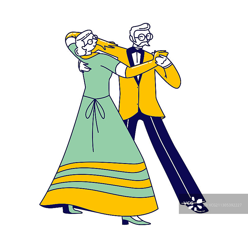 跳华尔兹或探戈的年长夫妇图片素材