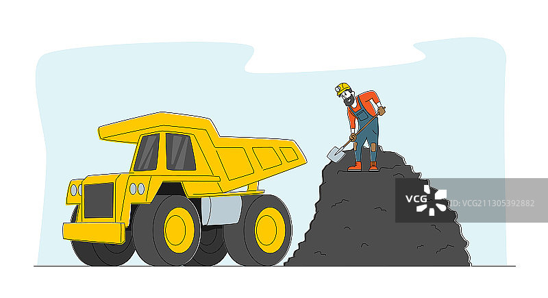 矿工角色用铲子装煤图片素材