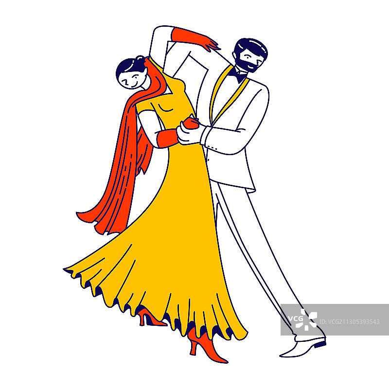 年轻夫妇跳华尔兹或探戈图片素材