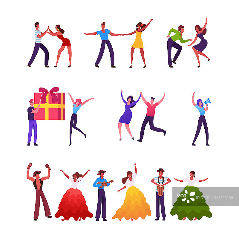 男人和女人跳桑巴舞图片素材