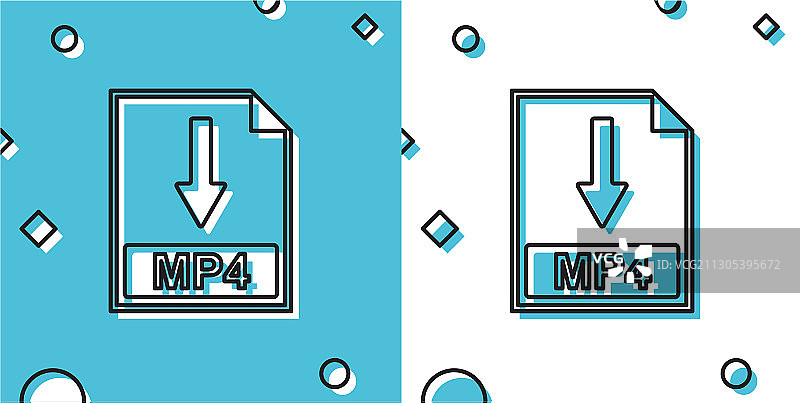 黑色MP4文件图标，下载按钮图片素材