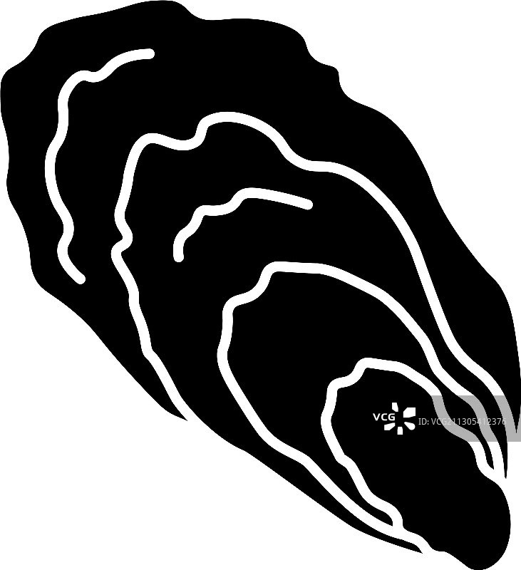 牡蛎黑色字形图标图片素材