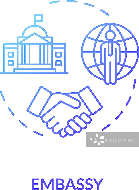 大使馆概念图标图片素材