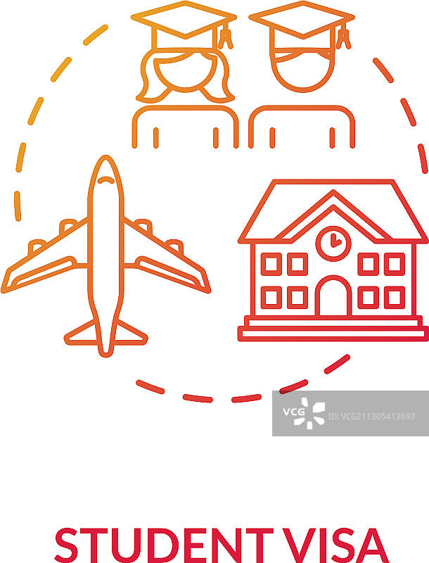 学生签证概念图标图片素材