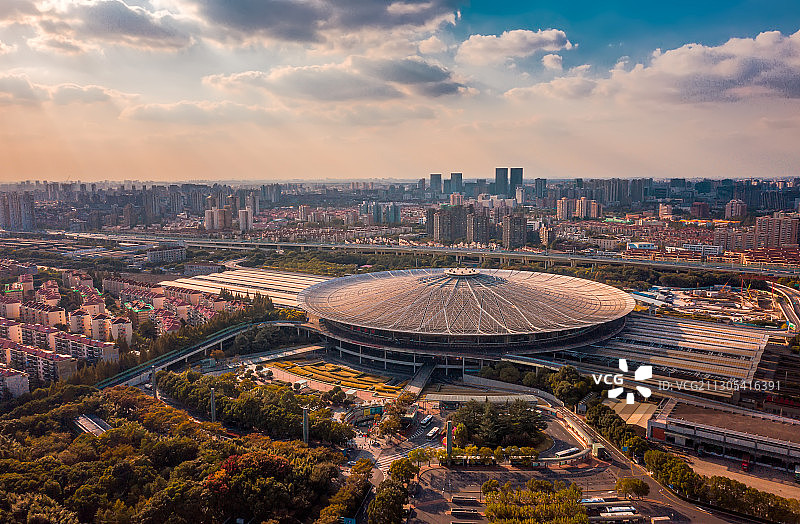 上海南站航拍图片素材