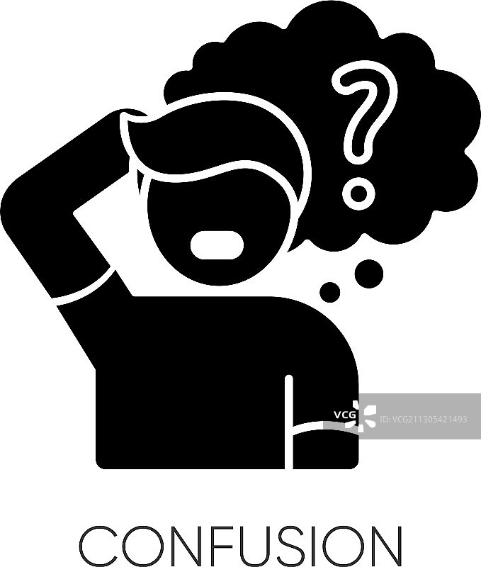 黑色困惑标志图片素材