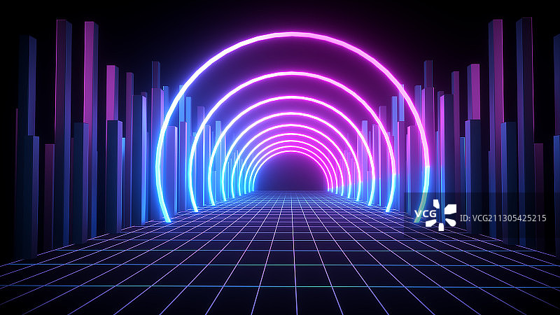 3D抽象现代科技空间背景图片素材