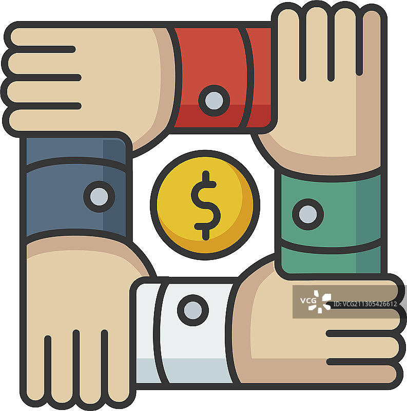 社区基金会RGB颜色图标图片素材