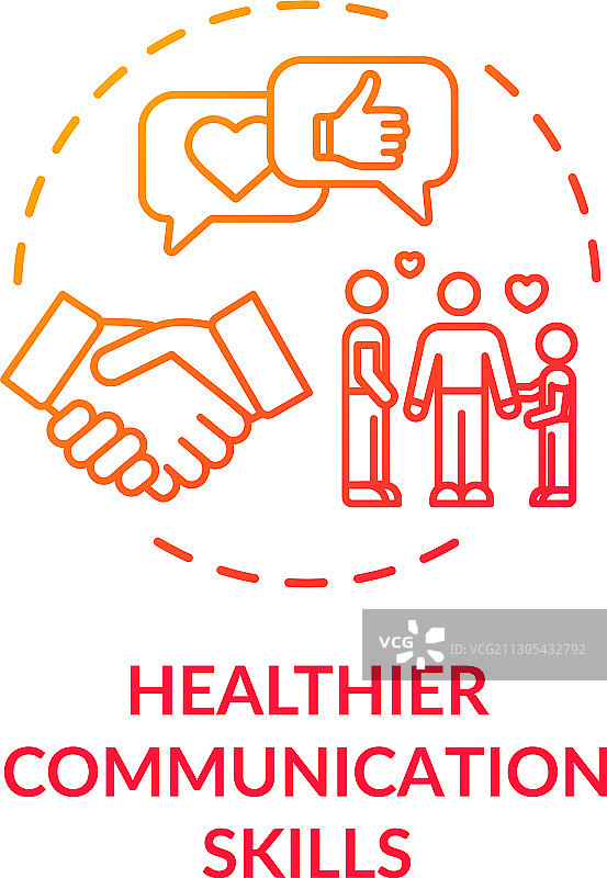 更健康的沟通技巧概念图标图片素材