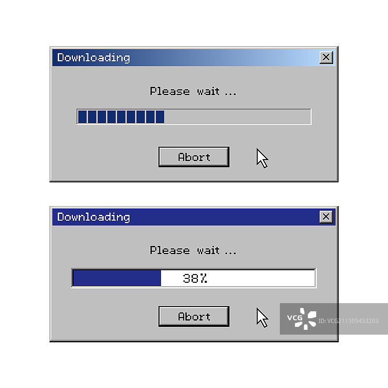 用户界面上的下载表格和消息图片素材