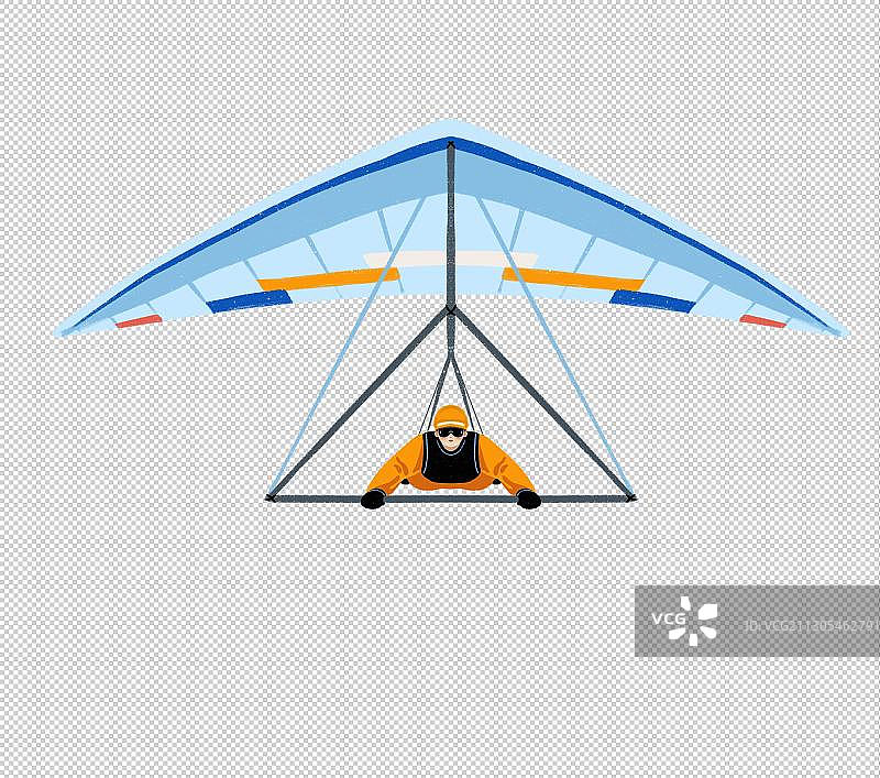 三角滑翔伞运动员插画图片素材
