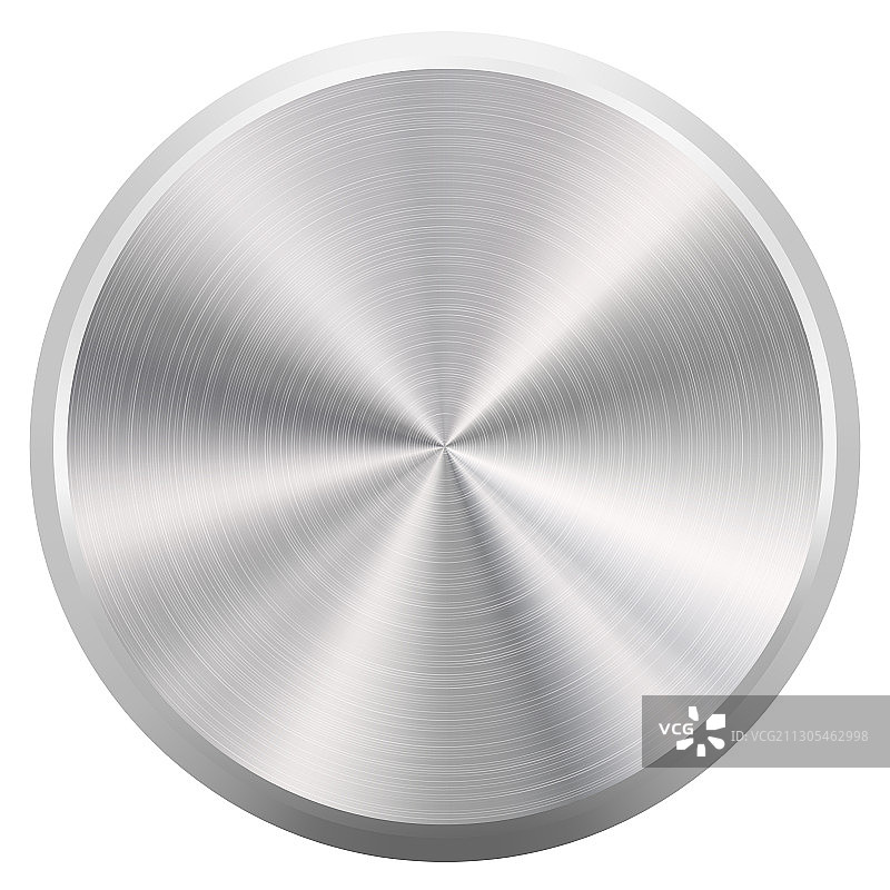 逼真的圆形拉丝金属按钮或旋钮图片素材