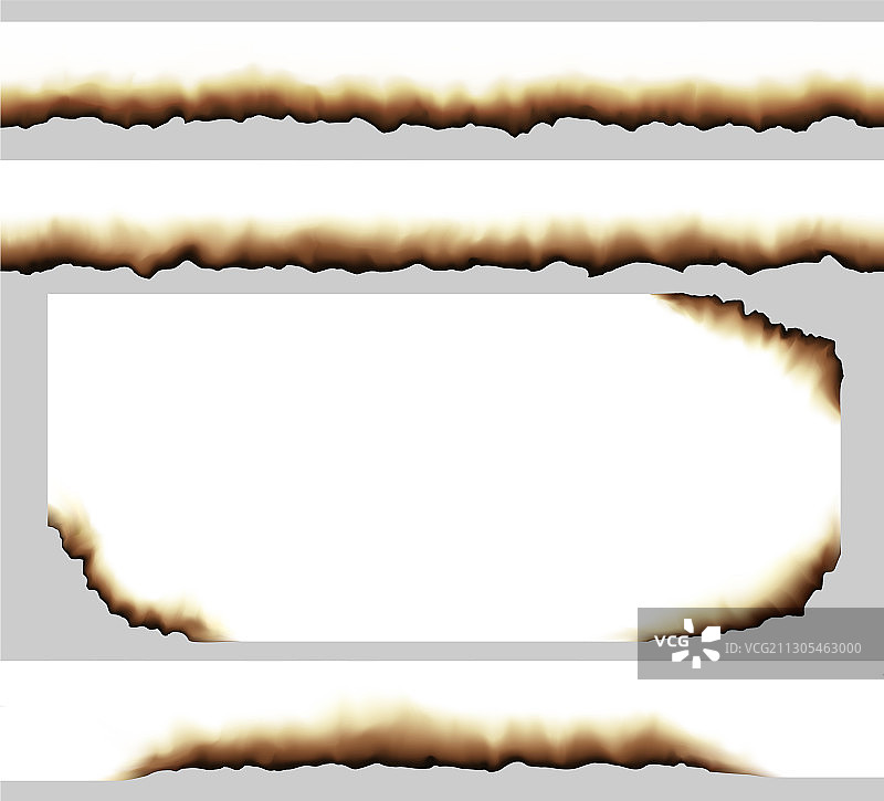 逼真烧纸边缘和角落图片素材