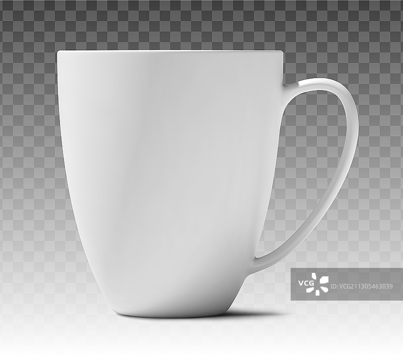 逼真的白色杯子正面图图片素材